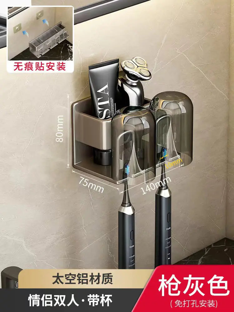 Wall-Mounted Toothbrush and Cup Holder for Bathroom Mimarta