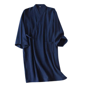 SIQITECHNO Men Kimono Robe Cotton Yukata Spa Sauna Bathrobe Sleepwear Japanese Kimono for Women Loungewear Nightgown Dressing Gown Mimarta