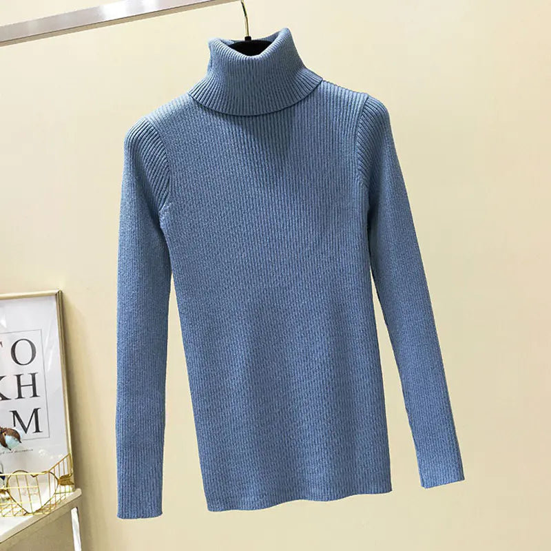 Women's Fitted Turtleneck Sweater for Fall/Winter Mimarta