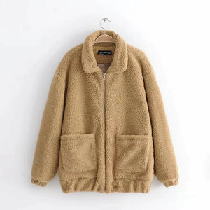 Winter warm lamb hair pocket cotton coat Rieworkes