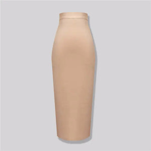 Elegant High Waist Mid-Length Bandage Skirt Mimarta