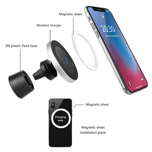 Fast Car Wireless Charger with Magnetic Phone Holder Rieworkes