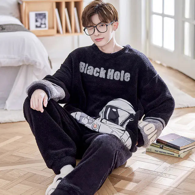 Men's Thickened Plush Winter Home Suit for Autumn/Winter Mimarta