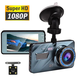 Touch Screen Dash Cam 4" 1080P Dual Lens Car DVR Recorder Front And Rear Camera Rieworkes