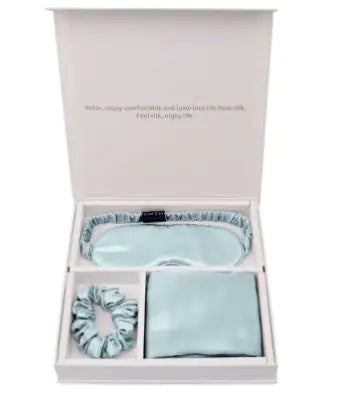 Luxury Silk Sleep Gift Set: Eye Mask, Pillowcase &amp; Scrunchie in Gift Box Mimarta