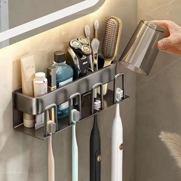 Wall-Mounted Toothbrush and Cup Holder for Bathroom Mimarta