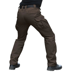 Men's Stretch Tactical Pants Water Resistant Ripstop Cargo Pants Outdoor Lightweight EDC Work Hiking Pants 30W x 32L Dark Brown Rieworkes