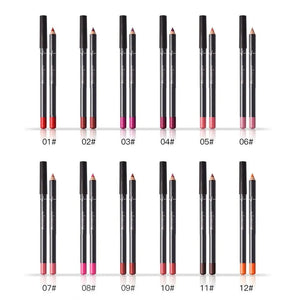 12Pcs Women Waterproof Lipstick Long Lasting Matte Lip Liner Pencil Lip Pen Set Rieworkes