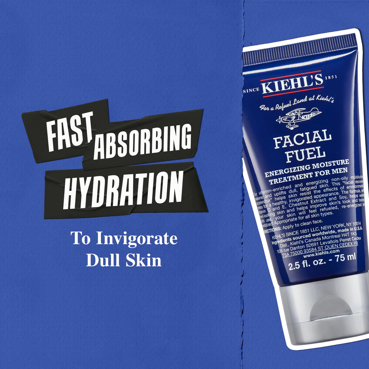 Kiehl's Facial Fuel Moisturizer, Men's Face Cream, with Vitamin C and Caffeine that Contain Antioxidants to Help Energize and Reduce Dullness, Non-Greasy, Paraben-free, Sulfate-free 4.2 Fl Oz / 125 ml Rieworkes
