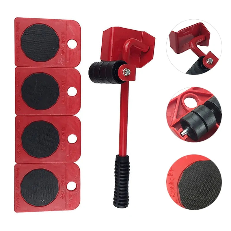 Furniture Lifter Sliders Kit: Heavy-Duty Roller Move Tool Set for 100Kg/220Lbs Rieworkes