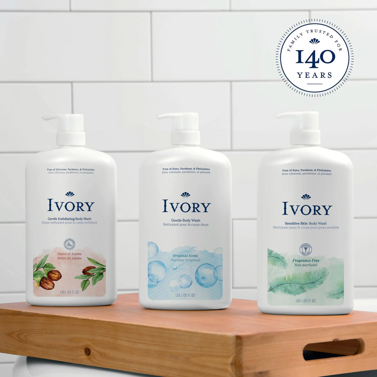 Ivory Gentle Body Wash, Designed for the Whole Family, Free of Dyes Heavy Perfumes Parabens Phthalates & Silicones, Original Scent, 35 oz 35 Fl Oz (Pack of 1) Rieworkes