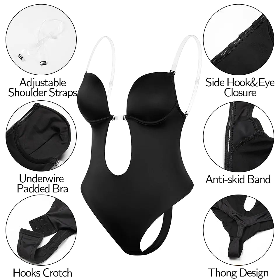 Shapewear Bodysuit Women Deep V-Neck Rieworkes