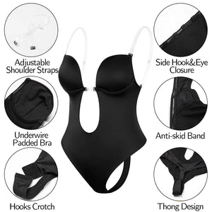 Shapewear Bodysuit Women Deep V-Neck Rieworkes