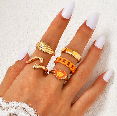 Vintage Embrace Hands Rings Set Rieworkes