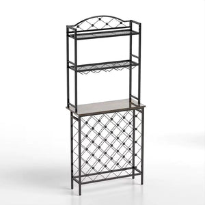 Tall Wine Holder Stand With Wine Glass Holder Rieworkes
