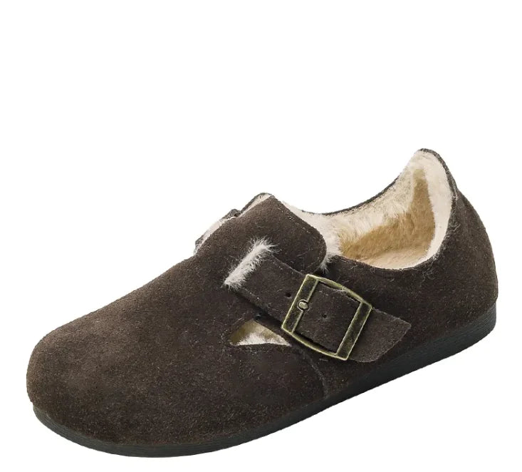 Chic Plush Leather Winter Shoes Rieworkes