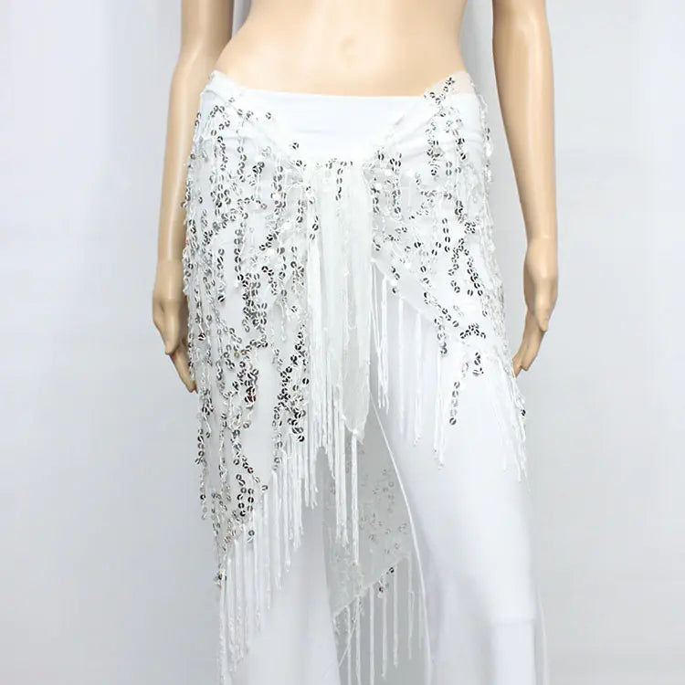 Belly Dance Sequins Triangular Waist Scarf for Performance Mimarta