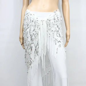 Belly Dance Sequins Triangular Waist Scarf for Performance Mimarta