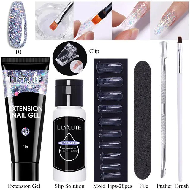 LILYCUTE Nail Extension Gel Set Rieworkes