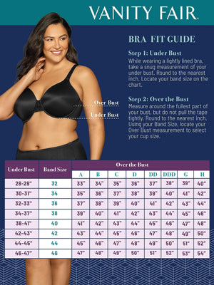 Vanity Fair Women's Full Figure Beauty Back Smoothing Bra, 4 Way Stretch Fabric, Lightly Lined Cups Up to H Underwire Underwire - White 34G Rieworkes