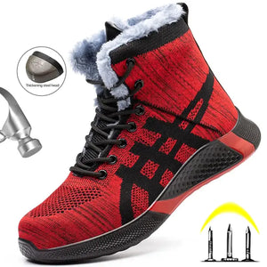 Men's Winter Plush Safety Work Boots - Warm & Breathable Mimarta