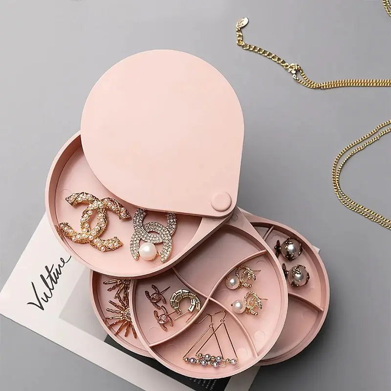 Earring Storage Box with Rotating Display Rack Mimarta