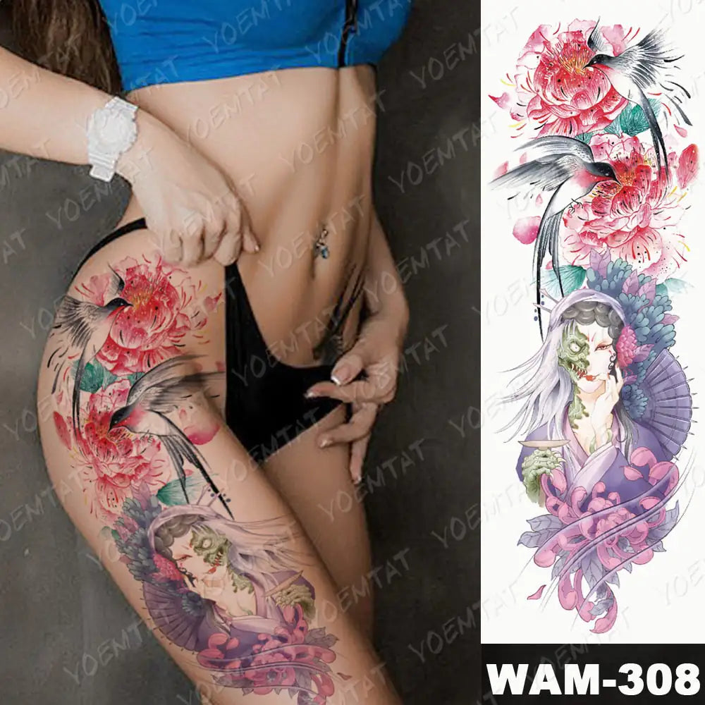 Full Temporary Tattoo Watercolor Sheets Rieworkes