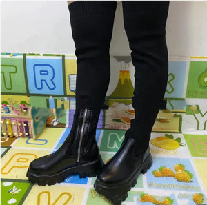 Cozy Knitted Platform Boots Rieworkes