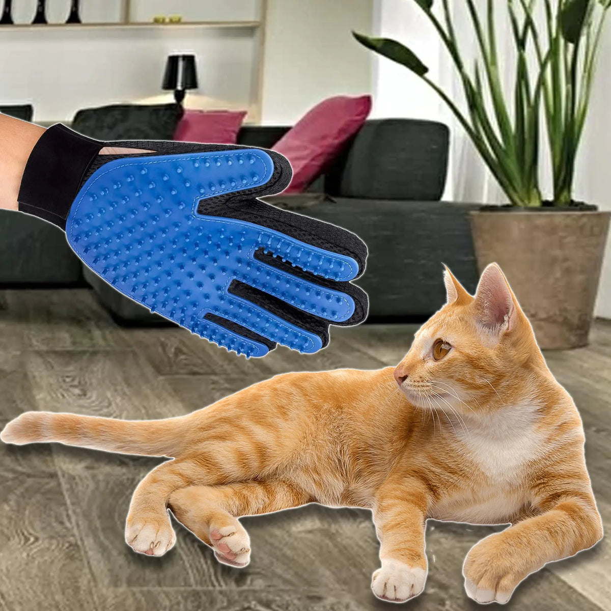 Pet Grooming Gloves Dog Brush Mitt Deshedding Hair Removal Massage Horse Pair Rieworkes