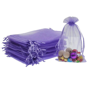 Lautechco 100Pcs Organza Bags 6x8 inches Light Purple Organza Gift Bags Small Mesh Bags Drawstring Gift Bags Christmas Drawstring Organza Gift Bags (6x8 inches Light Purple) Rieworkes