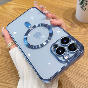 Luxury Plating Clear Magnetic Wireless Charger Case Rieworkes