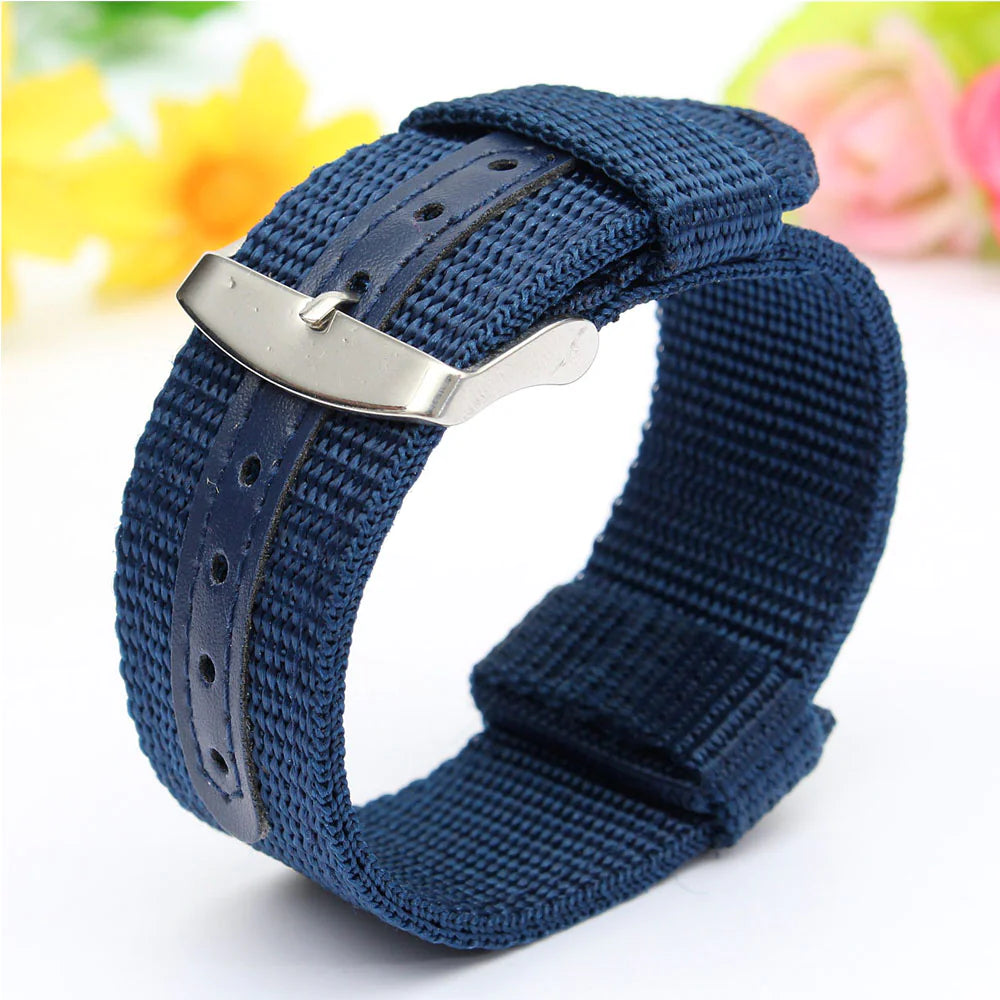 18mm 20mm 22mm 24mm Military Canvas Nylon Wrist Watch Band Strap Bracelet Sport Rieworkes