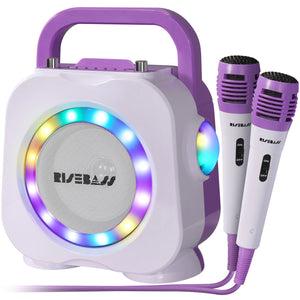 Karaoke Machine for Kids - Bluetooth Speaker with 2 Microphone - Portable Kids Karaoke Machine for Girls and Boys - Birthday Gift for Girls and Boys Ages 2 Years Old and Up. Rieworkes