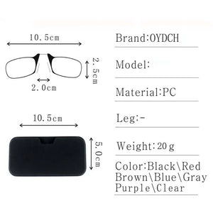 Legless Clamp Nose Reading Glasses For Both Men And Women +2.00 +2.50 Rieworkes