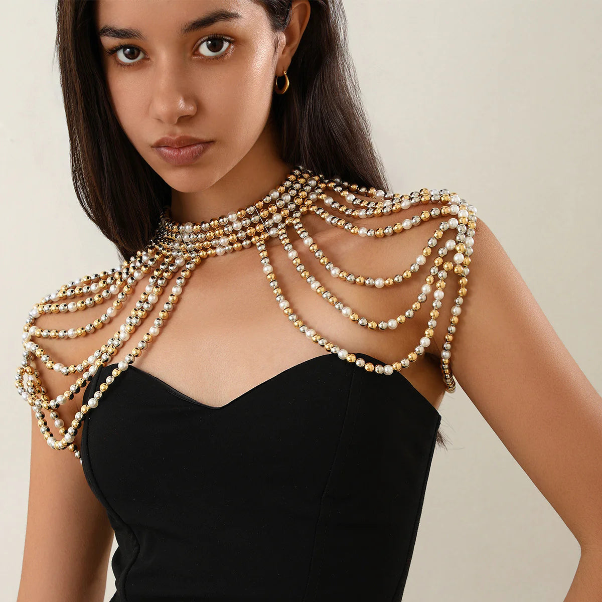 Multi-Layer Tassel Pearl Shoulder Chain Rieworkes