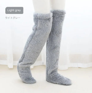Fuzzy Over Knee High Winter Warm Socks Rieworkes