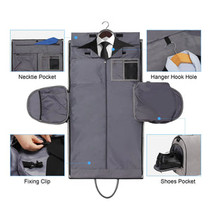 Convertible Garment Bag with Toiletry Bag, Modoker Carry on Garment Duffel Bag for Men Women - 2 in 1 Hanging Suitcase Suit Travel Bags, Light Grey Rieworkes