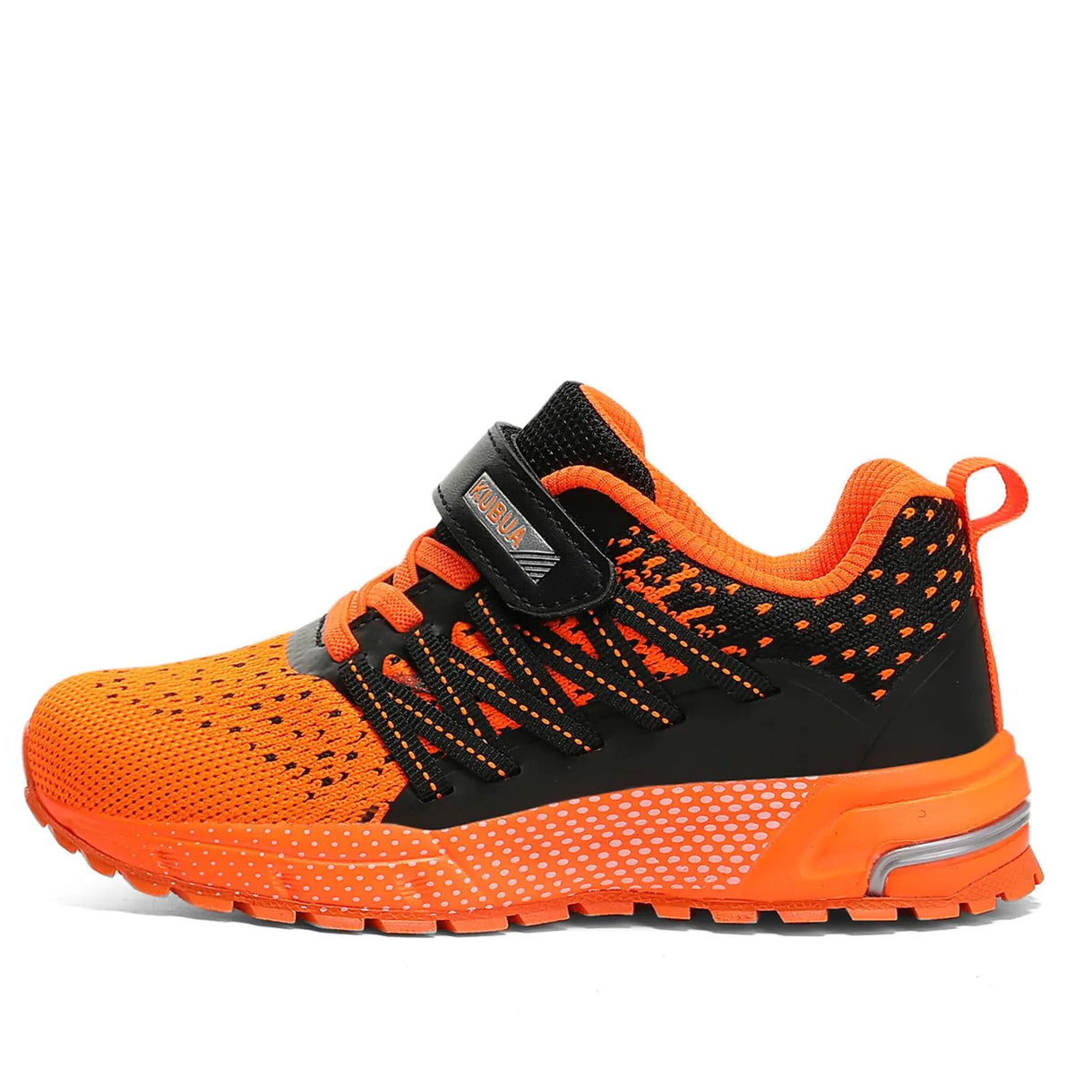 KUBUA Kids Sneakers for Boys Girls Running Tennis Shoes Lightweight Breathable Sport Athletic 4 Big Kid Black Orange Rieworkes
