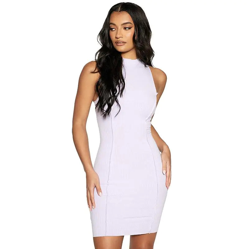 Ribbed Sleeveless Bodycon Summer Dresses For Women Rieworkes