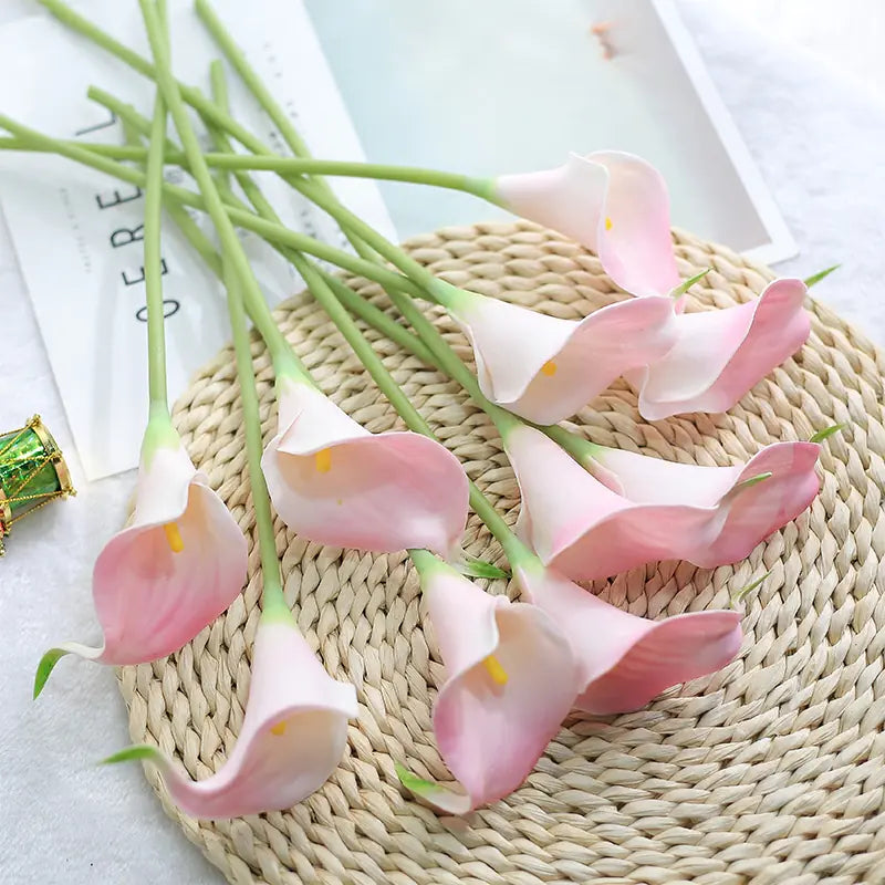 Artificial Calla Lily Decor for Living Room &amp; Dining Table Rieworkes
