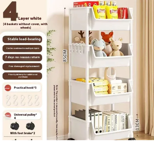 Household Multi-layer Storage Rack With Wheels Mimarta