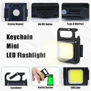 Multifuction Portable USB Rechargeable Pocket Work Light Mini LED Keychain Light Rieworkes