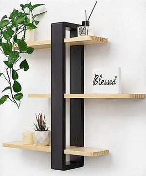 SUMGAR Floating Shelves for Wall Mounted Shelving Unit All Pine Wood 3 Tier Large Shelf for Bedroom Living Room Office Bathroom Home Decoration Storage Plant Photo Display Modern 20in Mimarta