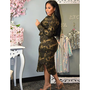 Casual Camouflage Long Dresses Rieworkes