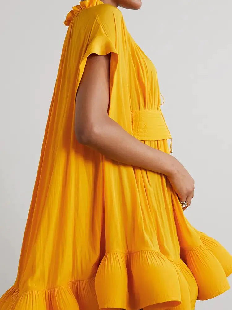 Asymmetrical Solid Mini Dresses For Women Rieworkes