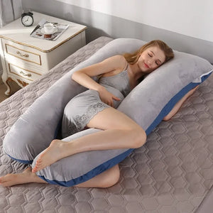 Sleeping Support Pillow For Pregnant Women Body PW12 100% Cotton Rabbit Print U Shape Maternity Pillows Pregnancy Side Sleepers Rieworkes