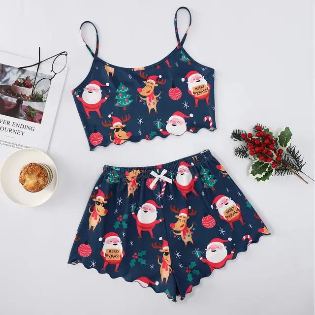Women's Christmas Strapless Pajama Set Rieworkes