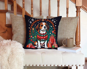 Beagle Christmas Throw Pillow Rieworkes