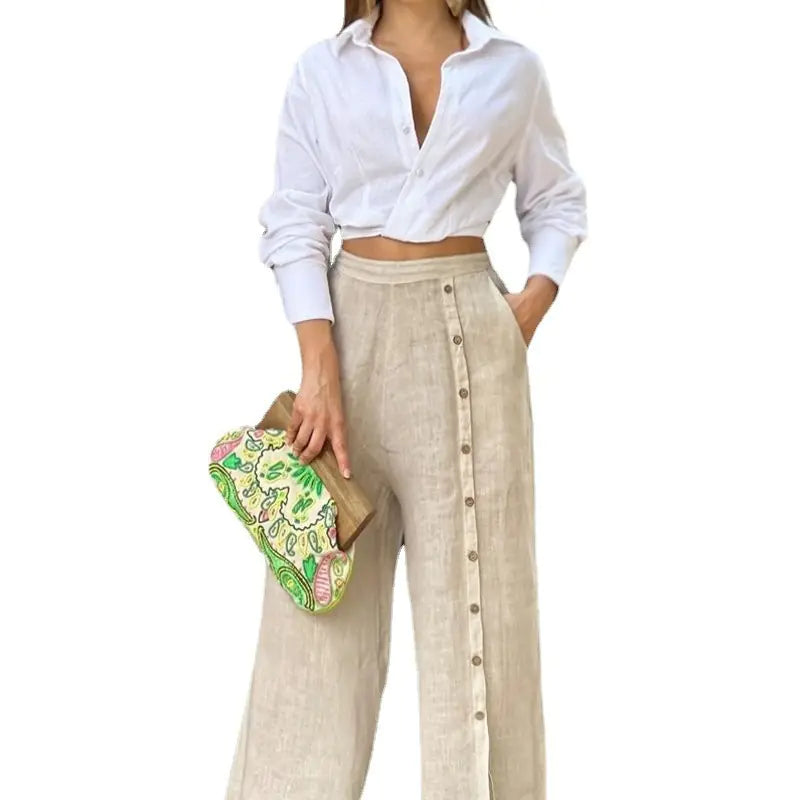 2022 Women's Casual Two-Piece Set: Shirt and Pants Mimarta