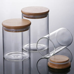 Bamboo-Covered Borosilicate Glass Food Storage Containers Rieworkes